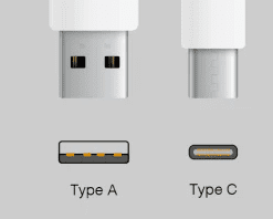 Image comparing USB A to USB C